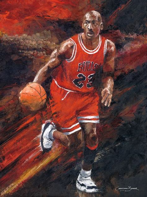 Michael Jordan Chicago Bulls Basketball Legend Painting By Christiaan