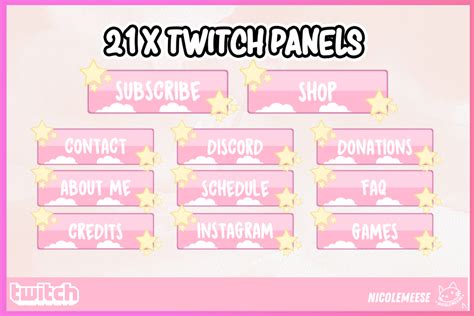 Twitch Panels Pink Twitch Panel Illustration Par Emeeseoverlays