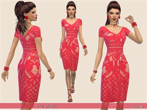 Red Dress By Paogae At Tsr Sims 4 Updates