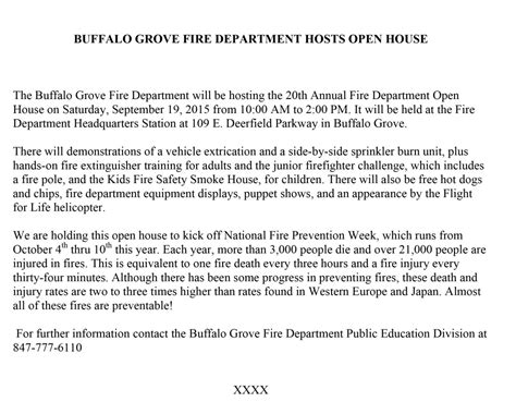 buffalo grove fire department open house