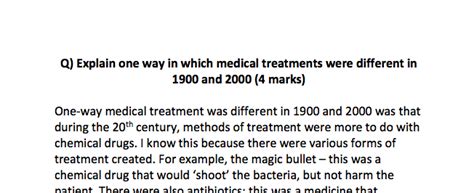 Explain One Way In Which Medical Treatments Were Different In 1900 And