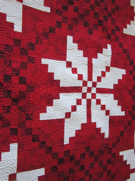 Red And White Nordic Vision Quilt By Vikki Quilted By Teresa Silva