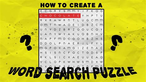 How To Create A Word Search Puzzle Tutorial Youtube