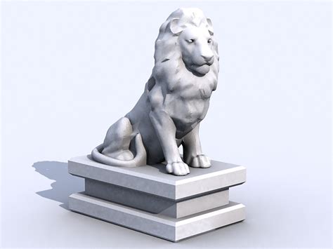 Stone Lion Statue 3d Model 3ds Max Files Free Download Cadnav