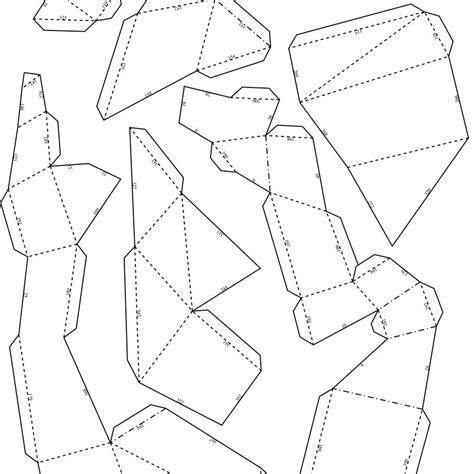Diy Paper Craft Crystal D Papercraft Model Pdf Template 15840 The
