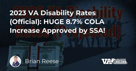 2023 Va Disability Rates Official Huge 87 Cola Increase Approved
