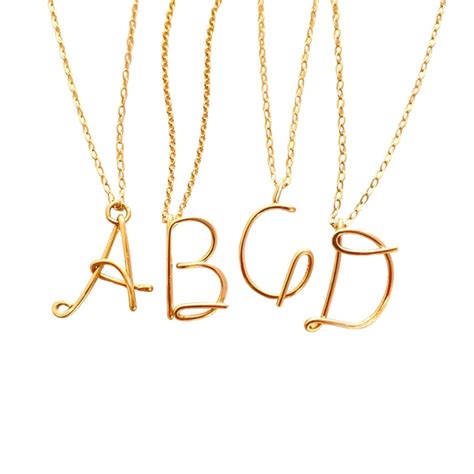 Gold Initial Necklace Personalized 14k Gold Fill Initial Name Etsy
