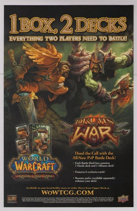 World Of Warcraft Drums Of War Print Ad Trading Card Game Advertisement