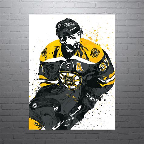 Patrice Bergeron Boston Bruins Hockey Poster Man Cave Sports Art