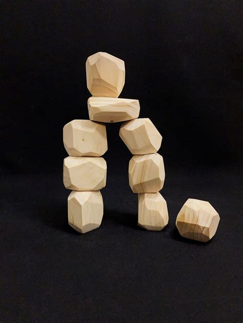 9 Large Tumi Ishi Wood Balancing Rocks Wooden Stones Game Etsy