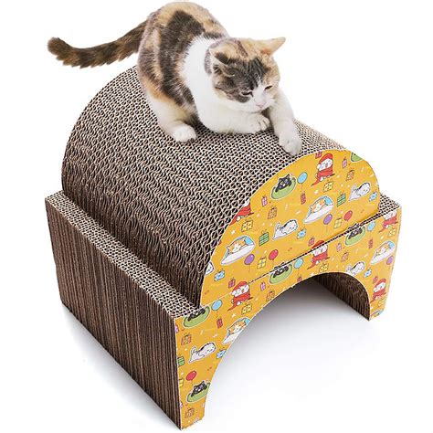 Cat Scratcher Cardboard Recycle Corrugated Scratching Pads Lounge Sofa 4 In 1 Removable