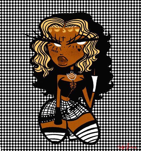 Goth Baddiez Cartoon Art Styles Black Girl Cartoon Comic Art Girls