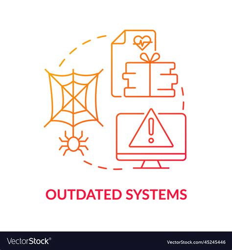 Outdated Systems Red Gradient Concept Icon Vector Image