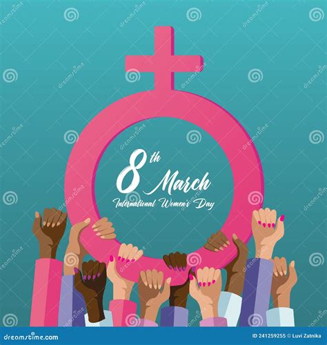 Happy International Womens Day Every March 8th Stock Vector
