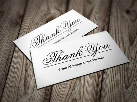 Simple Elegant Thank You Business Card Thank You Simple