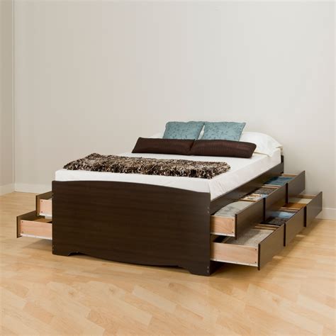 Storage Platform Bed Queen Planswift Tall Queen Captains Platform Storage Bed With 12 Drawers