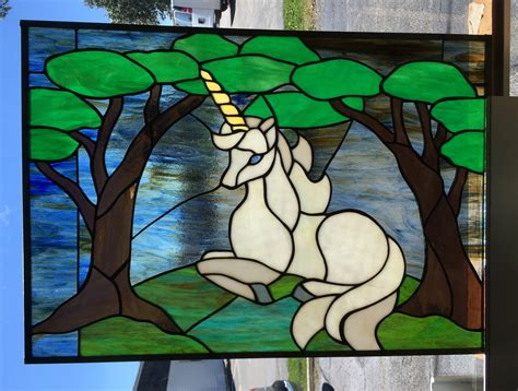 Unicorn Stained Glass Glass House Store