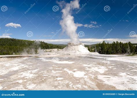 Geyser In Yellowstone Stock Image Image Of Geyser Park 89055089