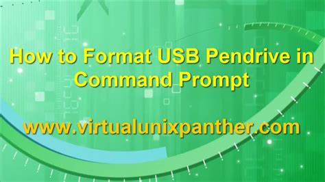 How To Format Usb Pendrive Using Command Prompt Youtube