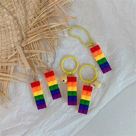 LGBT Pride Rainbow Building Block Keychains 10 Pieces Queerks