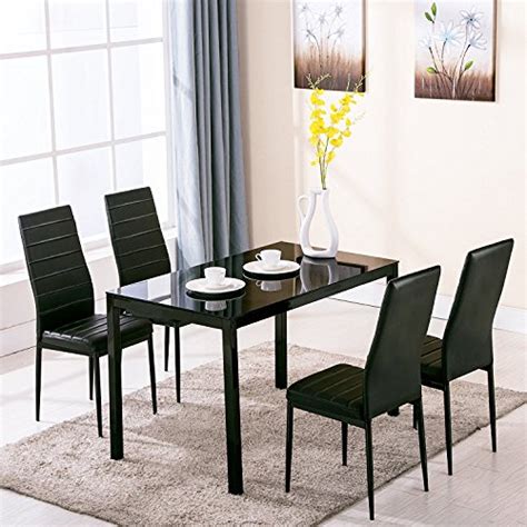 L90 x w47x h75.5cm c: EBS BRAND Modern Faux Marble & Glass Dining Table Set and ...