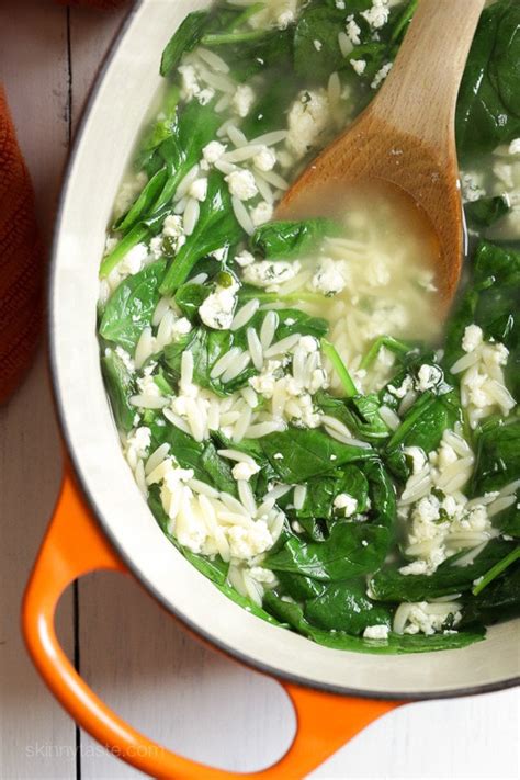 440 g round spinach, leaves and stems separated. Spinach Stracciatella Soup with Orzo | Recipe ...