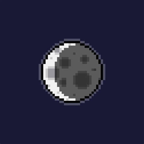 Premium Vector Pixel Art Moon Icon