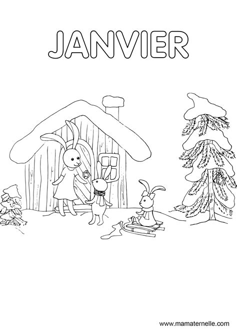 Coloriage du mois de Janvier  Ma Maternelle