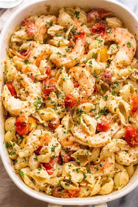 Easy Baked Cream Cheese Pasta With Shrimp In Cream Cheese Sauce