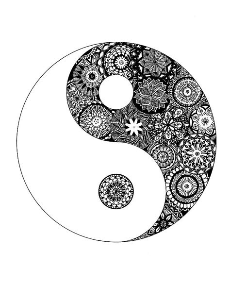 Coloring Yin Yang Details Tibet Adult Coloring Pages Free Download