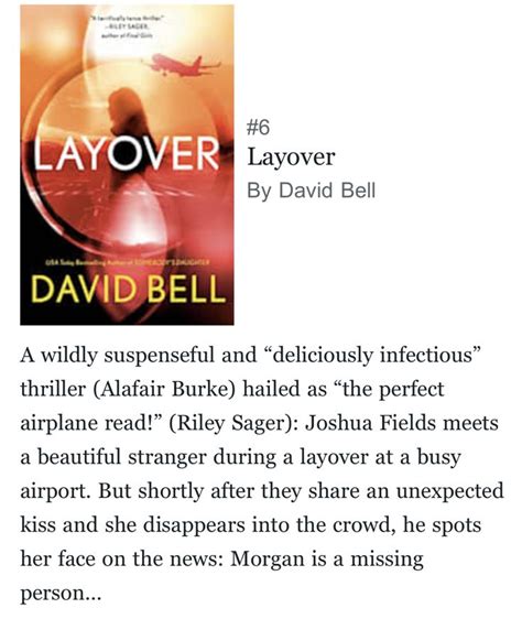 The Book Cover For Layover By David Bell With An Image Of A Woman