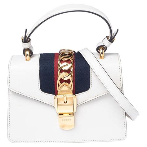 Gucci White Ostrich Leather Bamboo Bag At 1stdibs