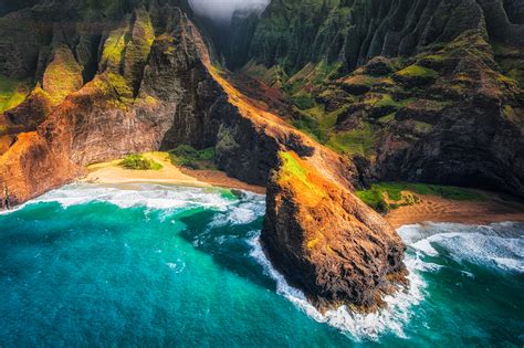 Download Sea Ocean Kauai Hawaii Coast Nature Coastline Hd Wallpaper By