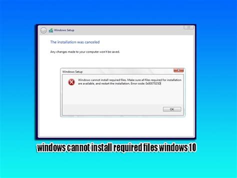 Windows Cannot Install Required Files Windows Youtube