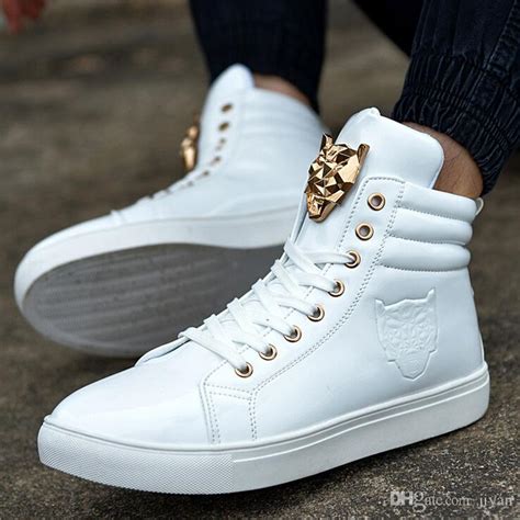 New Fashion High Top Sports Shoe For Men Pu Leather Lace