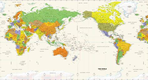 Pacific Centered World Wall Map By Geonova Mapsales