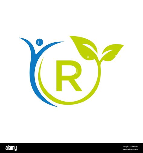 Letter R Health Care Logo Design Medical Logo Template Bio Fitness