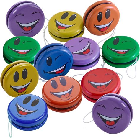 Yo Yos Para Niños Con Caras Sonrientes Paquete De 12 Yoyos De Metal Con
