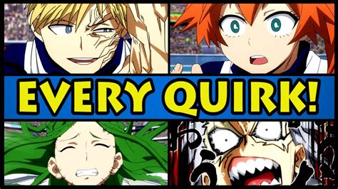 Every Quirk Explained Class 1 B My Hero Academia Boku No Hero Academia All Quirks Youtube
