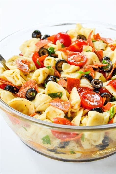 Easy Italian Tortellini Pasta Salad Recipe Sum Of Yum