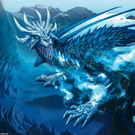 Ice Dragon Dragons Mythical Fantasy Art Ice Dragon Water Dragon