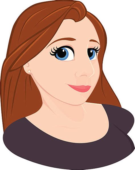 Cartoon Girl With Brown Hair And Blue Eyes
