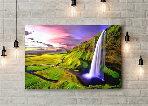 Iceland Waterfall Seljalandsfoss Canvas Large Art Painting Poster