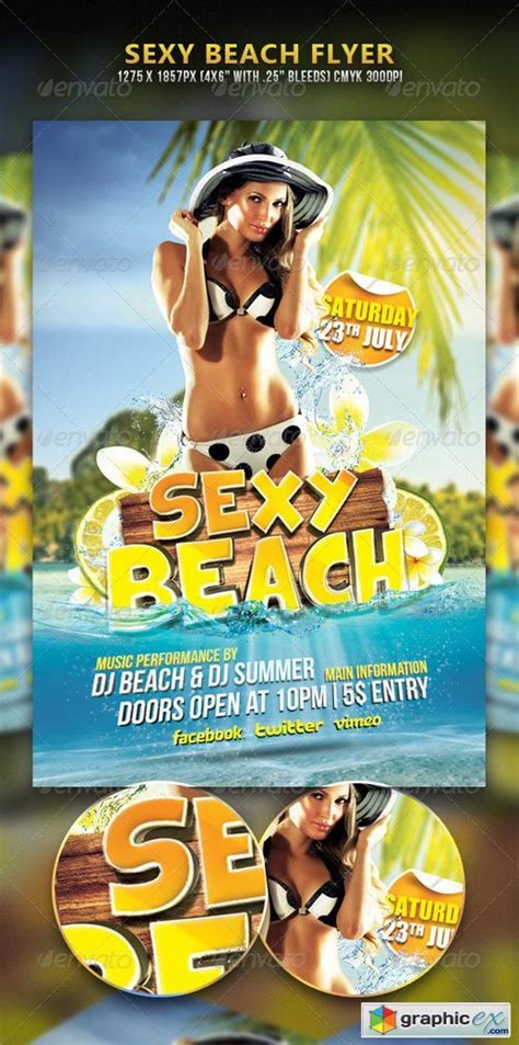 sexy beach party flyer free download vector stock image photoshop icon