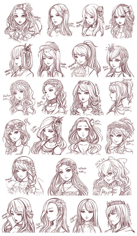Female Hair Drawing Reference Hair Drawing Character Female Curly