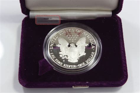 1987 S Proof American Silver Eagle 1 Troy Oz 999 Fine Silver Box