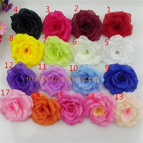 200pcs 8cm Fabric Artificial Rose Silk Flowers Diy