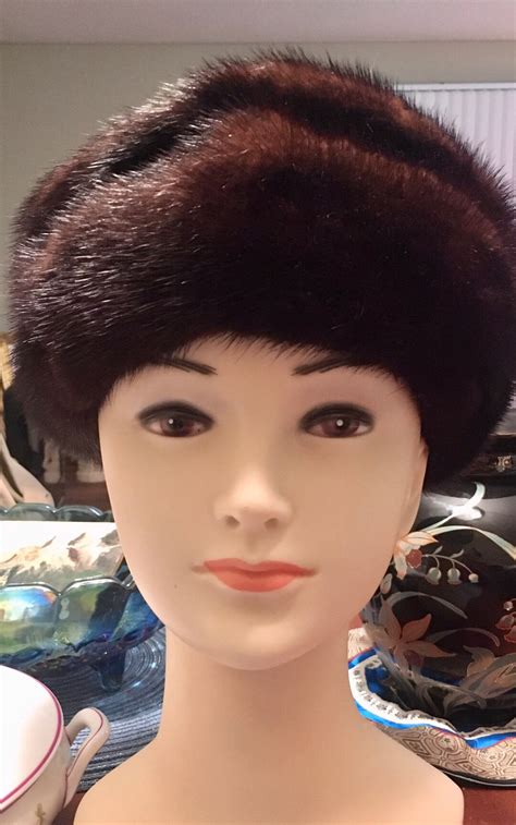 Womens Mink Fur Hat Retro Mink Hat Mink Coat Accessory Etsy