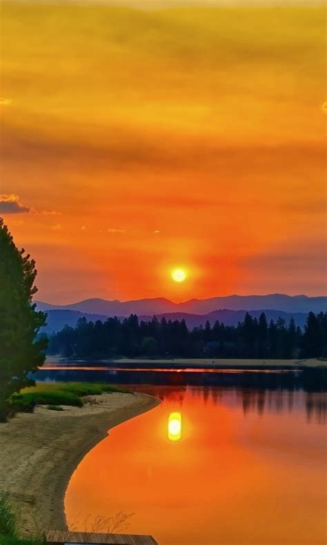 480x800 Lake Cascade Hd Sunset Galaxy Note Htc Desire Nokia Lumia 520