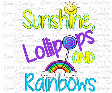 Sunshine Lollipops And Rainbows Digital Sublimation Design Etsy